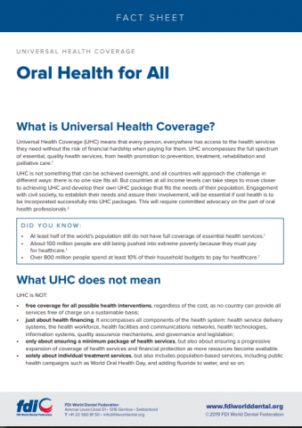 Universal Health Coverage_Oral health for all_fact sheets