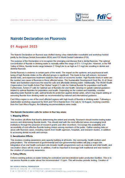 Nairobi Declaration on Fluorosis